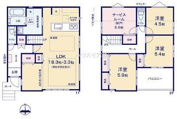 3(4)LDKの魅力的な間取り！LDKはゆったりとした空間で、ご家族との団らん時間が、より一層充実したものになりますね家族との仲が深まり、自然と笑顔が増えそうです！