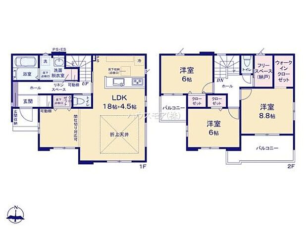3(4)LDKの魅力的な間取り！LDKはゆったりとした空間で、ご家族との団らん時間が、より一層充実したものになりますね家族との仲が深まり、自然と笑顔が増えそうです！