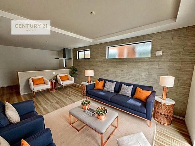 家具はCGパースです。開放感のある広々LDK!ソファーやダイニングテーブルを置いても窮屈にならないので快適に過ごせます!コミュニケーションが取りやすいリビングです!