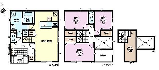 3LDKの魅力的な間取り!LDKはゆったりとした空間で、ご家族との団らん時間が、より一層充実したものになりますね家族との仲が深まり、自然と笑顔が増えそうです!