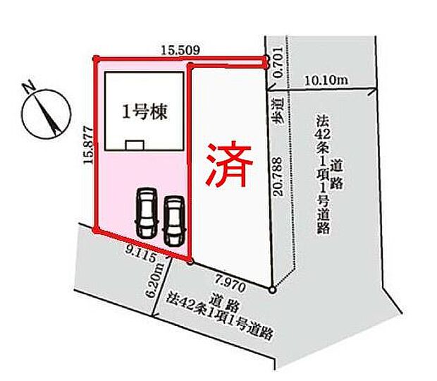 カースペースは2台付き!セカンドカー持ちの方や急な来客時にも安心ですね。