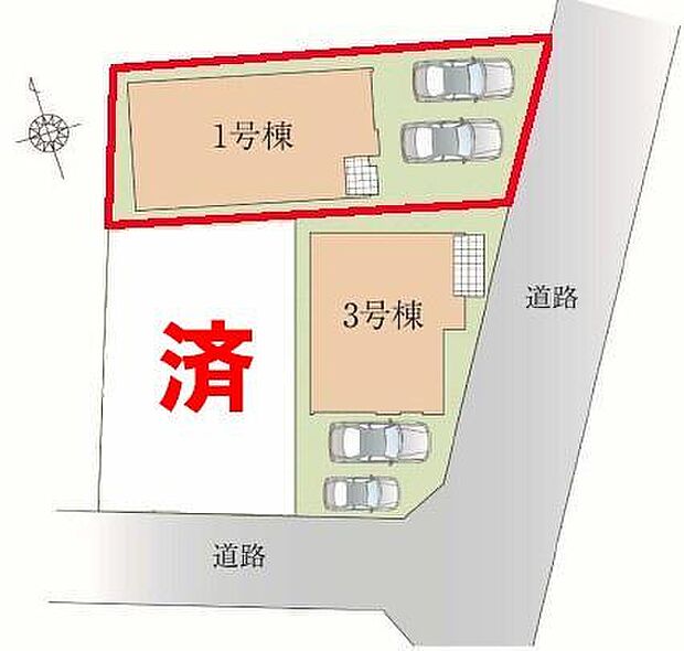 カースペースは2台付き!セカンドカー持ちの方や急な来客時にも安心ですね。