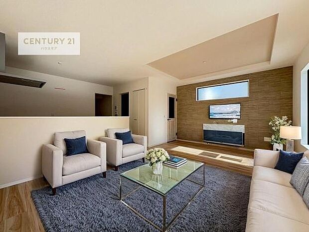 家具はCGパースです。開放感のある広々LDK!ソファーやダイニングテーブルを置いても窮屈にならないので快適に過ごせます!コミュニケーションが取りやすいリビングです!