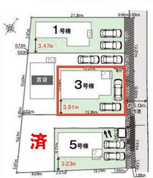 カースペースは2台付き!セカンドカー持ちの方や急な来客時にも安心ですね。