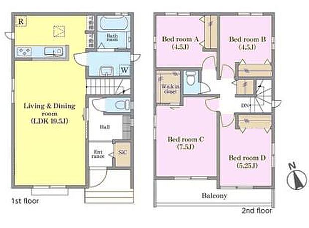 4LDKの魅力的な間取り!LDKはゆったりとした空間で、ご家族との団らん時間が、より一層充実したものになりますね!家族との仲が深まり、自然と笑顔が増えそうです!