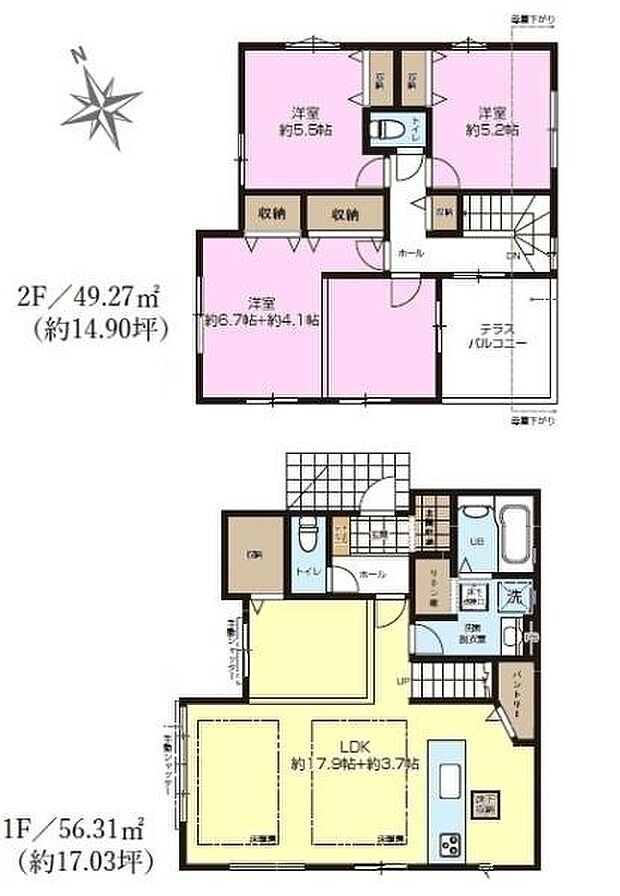 3(5)LDKの魅力的な間取り!LDKはゆったりとした空間で、ご家族との団らん時間が、より一層充実したものになりますね。家族との仲が深まり、自然と笑顔が増えます!