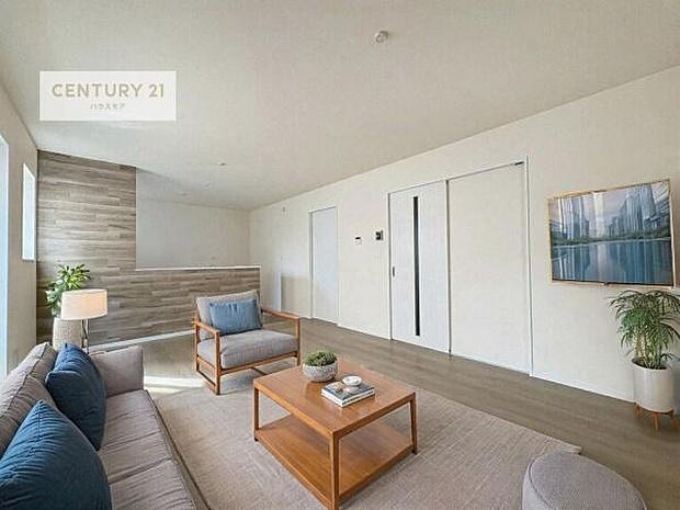 家具はCGパースです。心地良いリビングは家族が自然と集まります。家族団欒の時間が増えそうです。ご家族と、より一層充実した時間を過ごせそうですね。