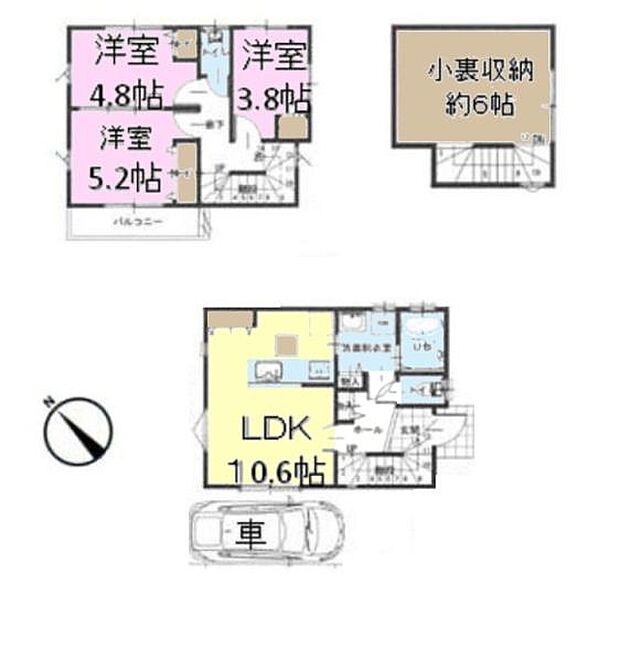 3LDKの魅力的な間取り!LDKはゆったりとした空間で、ご家族との団らん時間が、より一層充実したものになりますね。家族との仲が深まり、自然と笑顔が増えます!