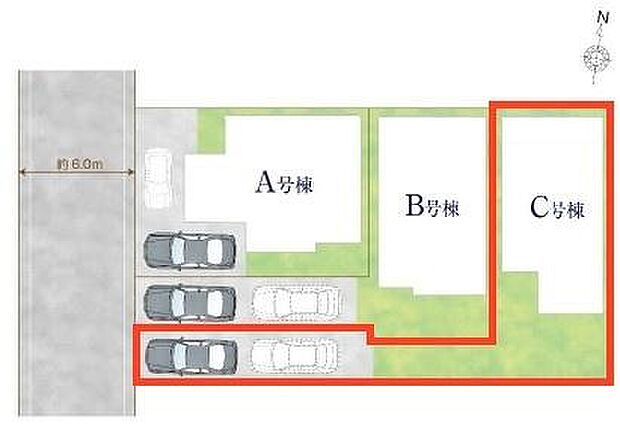 カースペースは2台付き!セカンドカー持ちの方や急な来客時にも安心ですね。