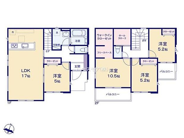 4LDKの魅力的な間取り!LDKはゆったりとした空間で、ご家族との団らん時間が、より一層充実したものになりますね。家族との仲が深まり、自然と笑顔が増えます!