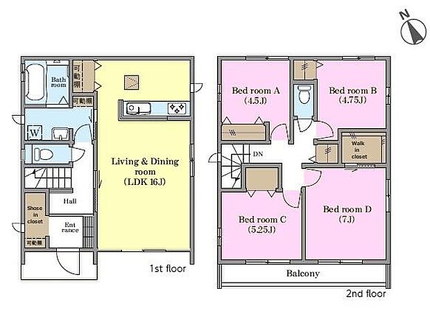 4LDKの魅力的な間取り!LDKはゆったりとした空間で、ご家族との団らん時間が、より一層充実したものになりますね。家族との仲が深まり、自然と笑顔が増えます!