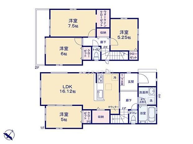 4LDKの魅力的な間取り!LDKはゆったりとした空間で、ご家族との団らん時間が、より一層充実したものになりますね。家族との仲が深まり、自然と笑顔が増えます!