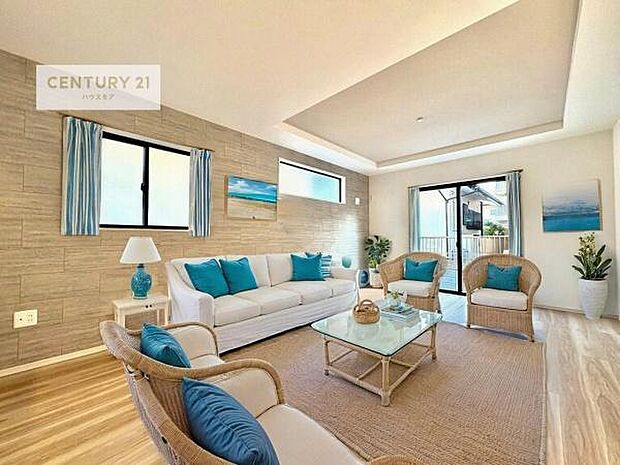 家具はCGパースです。大切な家族が集まるからこそLDKにはこだわりたい。子供たちが元気に笑いながら走り回っている姿を見た時が「広い家にして良かった」と思う瞬間です。