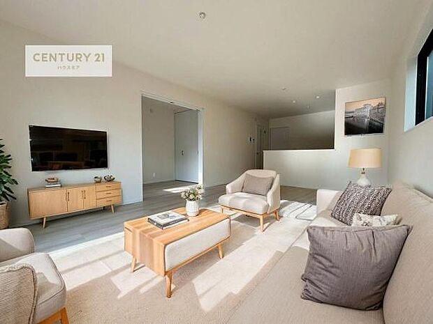 家具はCGパースです。大切な家族が集まるからこそLDKにはこだわりたい。子供たちが元気に笑いながら走り回っている姿を見た時が「広い家にして良かった」と思う瞬間です。