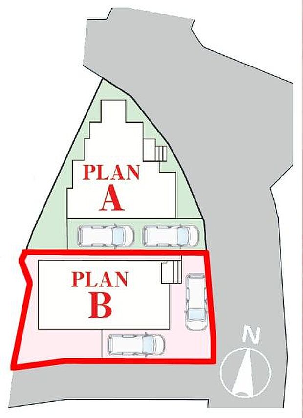 カースペースは2台付き!セカンドカー持ちの方や急な来客時にも安心ですね。