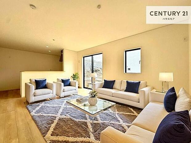 開放感のある広々LDK!ソファーやダイニングテーブルを置いても窮屈にならないので快適に過ごせます!コミュニケーションが取りやすいリビングです!家具はCGパースです。