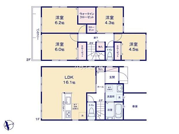 4LDKの魅力的な間取り!LDKはゆったりとした空間で、ご家族との団らん時間が、より一層充実したものになりますね。家族との仲が深まり、自然と笑顔が増えます!