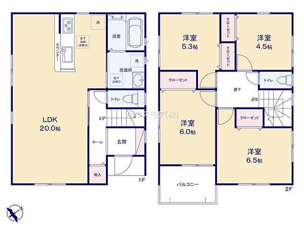 4LDKの魅力的な間取り!LDKはゆったりとした空間で、ご家族との団らん時間が、より一層充実したものになりますね。家族との仲が深まり、自然と笑顔が増えます!