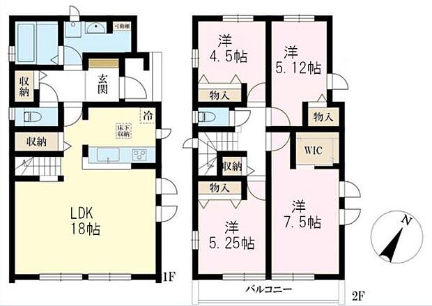 4LDKの魅力的な間取り!LDKはゆったりとした空間で、ご家族との団らん時間が、より一層充実したものになりますね。家族との仲が深まり、自然と笑顔が増えます!