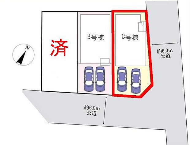 カースペースは2台付き!セカンドカー持ちの方や急な来客時にも安心ですね。
