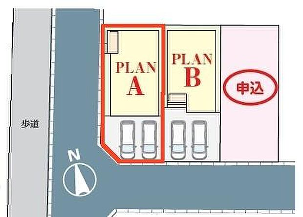 カースペースは2台付き!セカンドカー持ちの方や急な来客時にも安心ですね。