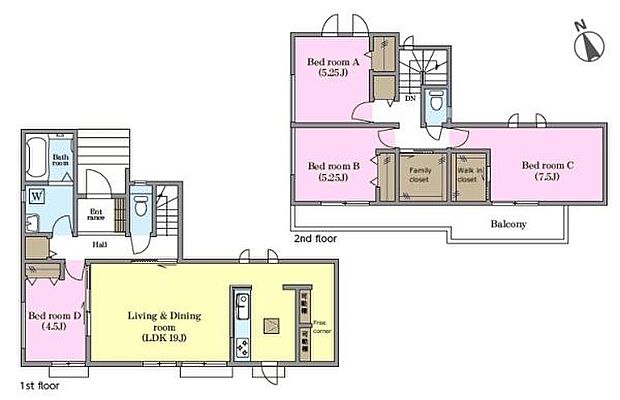 4LDKの魅力的な間取り!LDKはゆったりとした空間で、ご家族との団らん時間が、より一層充実したものになりますね家族との仲が深まり、自然と笑顔が増えそうです!