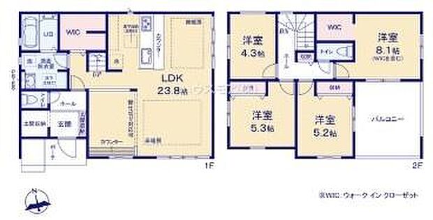 4LDKの魅力的な間取り!LDKはゆったりとした空間で、ご家族との団らん時間が、より一層充実したものになりますね。家族との仲が深まり、自然と笑顔が増えます!