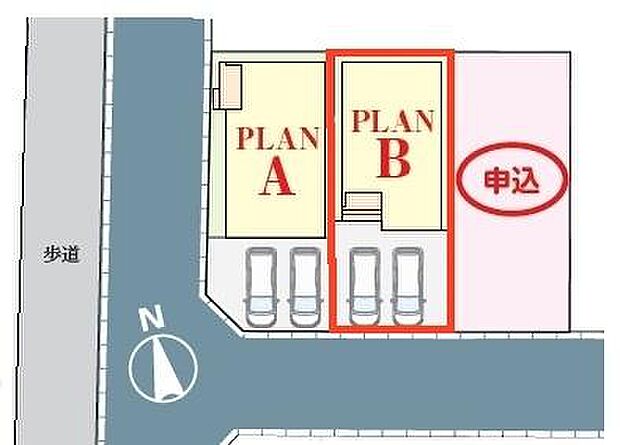 カースペースは2台付き!セカンドカー持ちの方や急な来客時にも安心ですね。