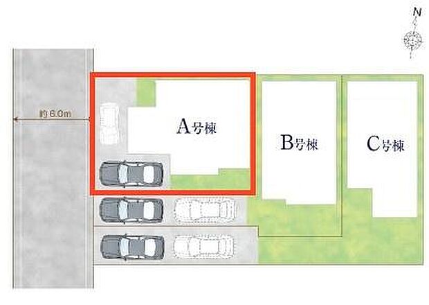 カースペースは2台付き!セカンドカー持ちの方や急な来客時にも安心ですね。