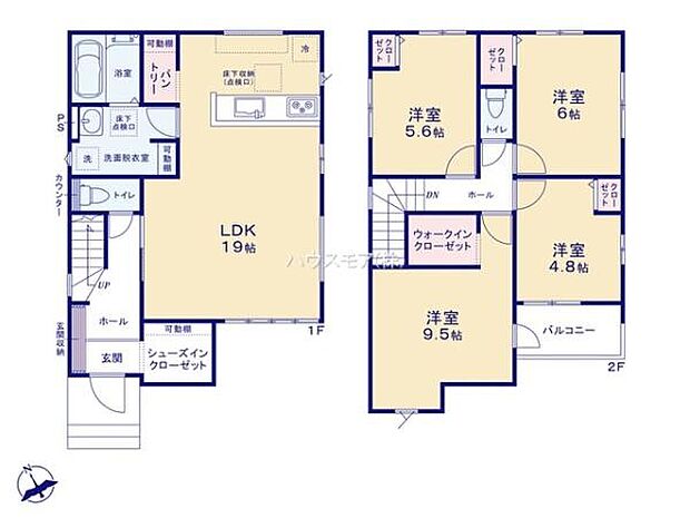 4LDKの魅力的な間取り!LDKはゆったりとした空間で、ご家族との団らん時間が、より一層充実したものになりますね。家族との仲が深まり、自然と笑顔が増えます!