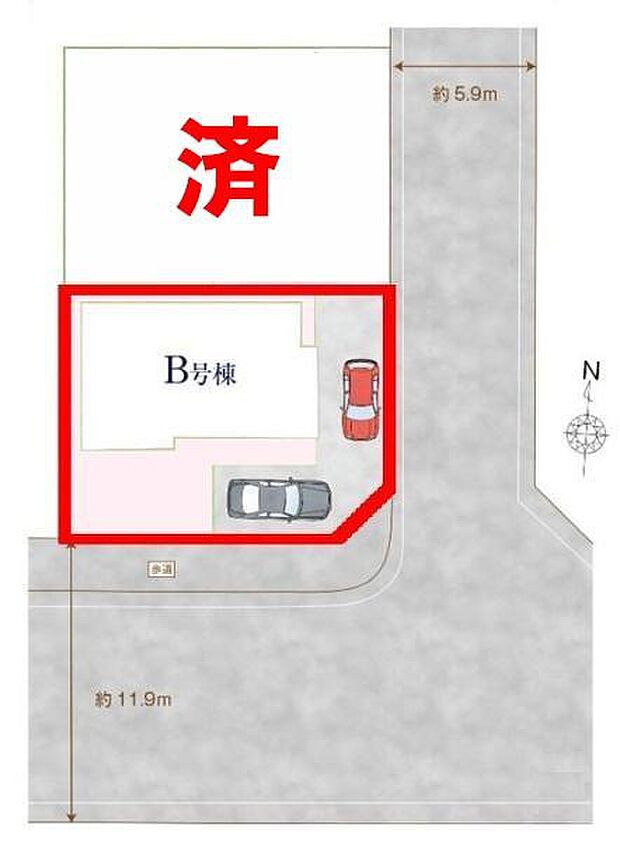 カースペースは2台付き!セカンドカー持ちの方や急な来客時にも安心ですね。物件探しのご条件・ご要望などありましたら、何なりとスタッフまでお申し付けください!【現地販売会開催中】