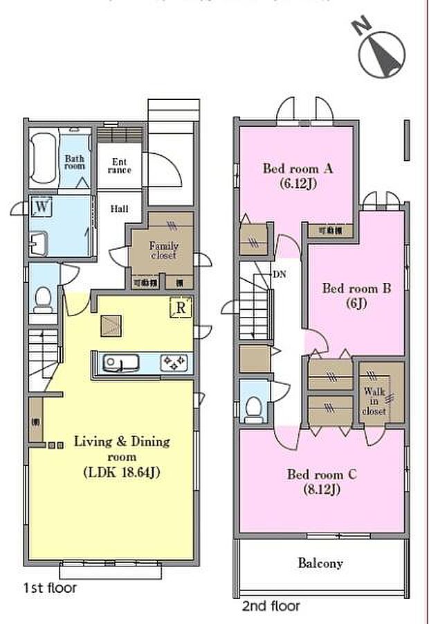 3LDKの魅力的な間取り!LDKはゆったりとした空間で、ご家族との団らん時間が、より一層充実したものになりますね。家族との仲が深まり、自然と笑顔が増えます!