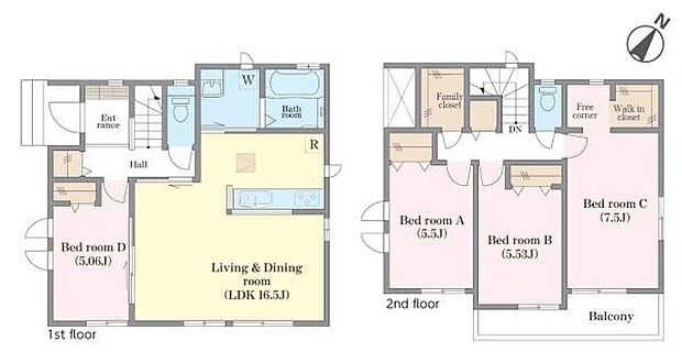 4LDKの魅力的な間取り！LDKはゆったりとした空間で、ご家族との団らん時間が、より一層充実したものになりますね。家族との仲が深まり、自然と笑顔が増えます！