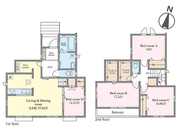 4LDKの魅力的な間取り!LDKはゆったりとした空間で、ご家族との団らん時間が、より一層充実したものになりますね。家族との仲が深まり、自然と笑顔が増えます!