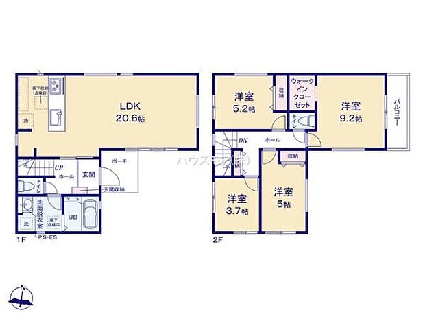 4LDKの魅力的な間取り！LDKはゆったりとした空間で、ご家族との団らん時間が、より一層充実したものになりますね。家族との仲が深まり、自然と笑顔が増えます！