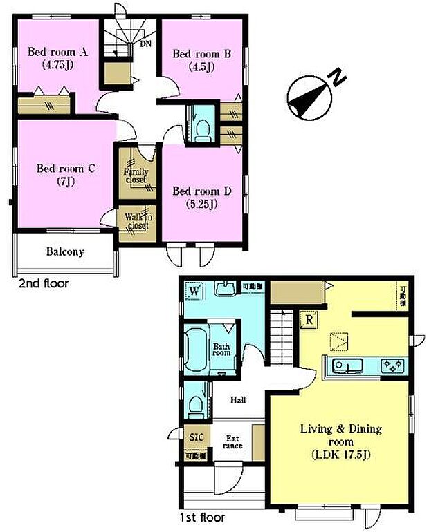 4LDKの魅力的な間取り！LDKはゆったりとした空間で、ご家族との団らん時間が、より一層充実したものになりますね。家族との仲が深まり、自然と笑顔が増えます！