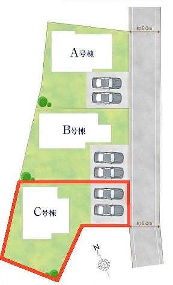 カースペースは2台付き！セカンドカー持ちの方や急な来客時にも安心ですね。物件探しのご条件・ご要望などありましたら、何なりとスタッフまでお申し付けください！