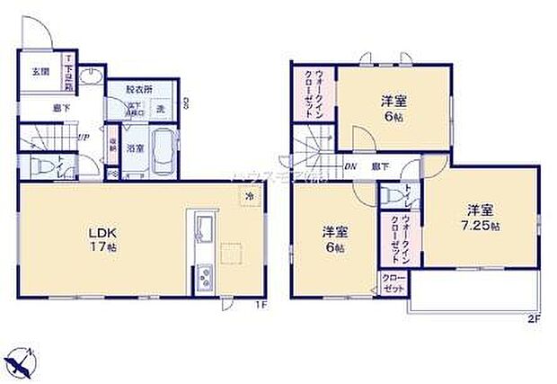 3LDKの魅力的な間取り！LDKはゆったりとした空間で、ご家族との団らん時間が、より一層充実したものになりますね。家族との仲が深まり、自然と笑顔が増えます！