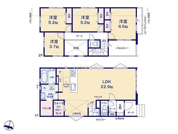 4LDKの魅力的な間取り!LDKはゆったりとした空間で、ご家族との団らん時間が、より一層充実したものになりますね!家族との仲が深まり、自然と笑顔が増えそうです!