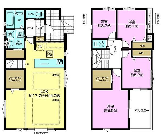 4LDKの魅力的な間取り!LDKはゆったりとした空間で、ご家族との団らん時間が、より一層充実したものになりますね。家族との仲が深まり、自然と笑顔が増えます!