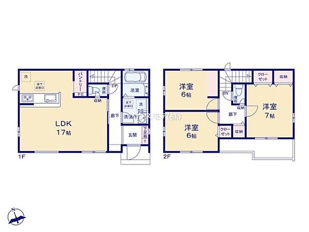 3LDKの魅力的な間取り!LDKはゆったりとした空間で、ご家族との団らん時間が、より一層充実したものになりますね。家族との仲が深まり、自然と笑顔が増えます!
