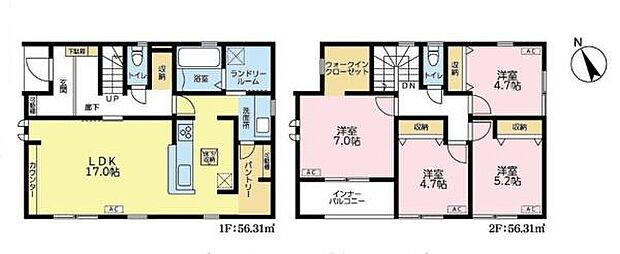 4LDKの魅力的な間取り!LDKはゆったりとした空間で、ご家族との団らん時間が、より一層充実したものになりますね。家族との仲が深まり、自然と笑顔が増えます!
