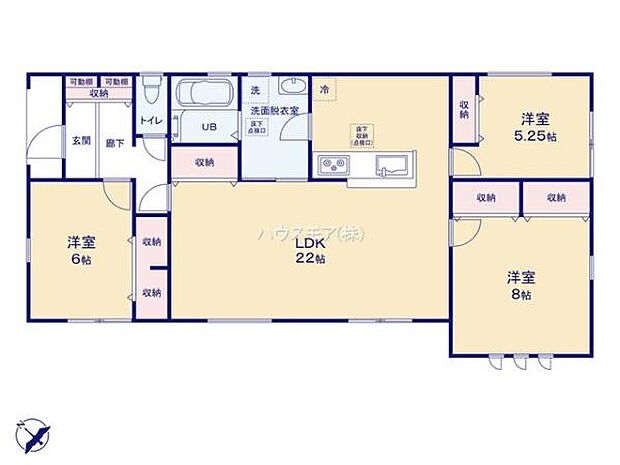 3LDKの魅力的な間取り!LDKはゆったりとした空間で、ご家族との団らん時間が、より一層充実したものになりますね。家族との仲が深まり、自然と笑顔が増えます!