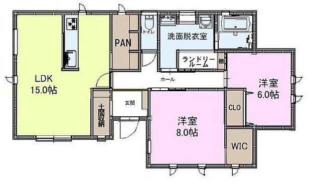 2LDKの魅力的な間取り!LDKはゆったりとした空間で、ご家族との団らん時間が、より一層充実したものになりますね。家族との仲が深まり、自然と笑顔が増えます!