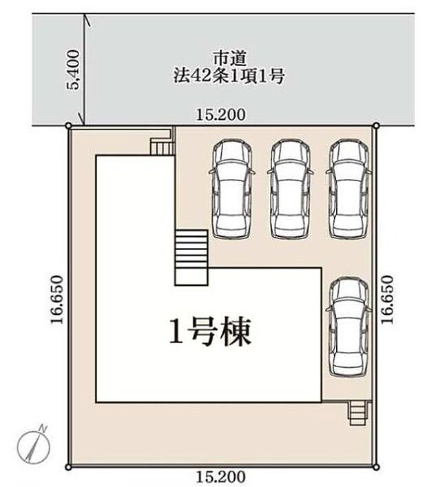 カースペースは嬉しい4台駐車可能。ご家族で複数台所有の方や来客時にも重宝します。