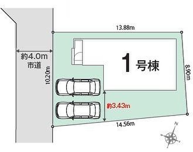 カースペースは2台付き！セカンドカー持ちの方や急な来客時にも安心ですね。