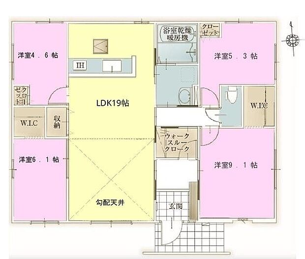 4LDKの魅力的な間取り!LDKはゆったりとした空間で、ご家族との団らん時間が、より一層充実したものになりますね。家族との仲が深まり、自然と笑顔が増えます!