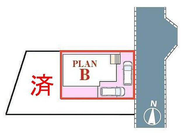 カースペースは2台付き！セカンドカー持ちの方や急な来客時にも安心ですね。