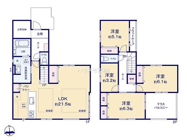 4(5)LDKの魅力的な間取り!LDKはゆったりとした空間で、ご家族との団らん時間が、より一層充実したものになりますね家族との仲が深まり、自然と笑顔が増えそうです!