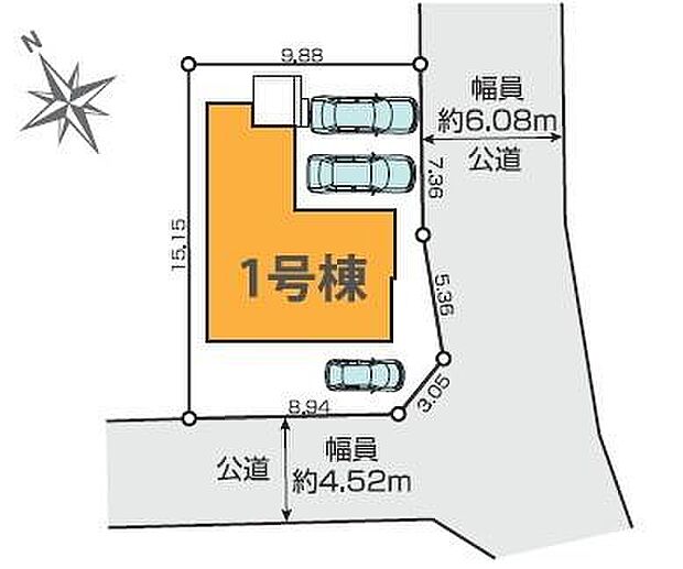 カースペースは3台付き!セカンドカー持ちの方や急な来客時にも安心ですね。